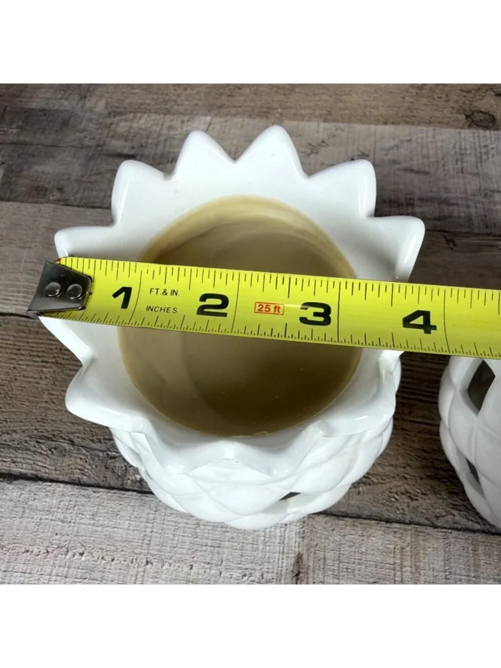 Ceramic Pineapple Tealight Candle Holder Pair Set Fragrance Oil Wax Warmer Pair